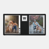 Monogramm Hund Mama Vater zwei FotoCollage Schreibtischunterlage (Vorderseite)