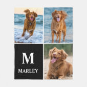 Monogramm-Hundefreund-Fotocollage Haustier Fleecedecke (Vorderseite)