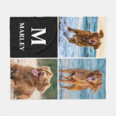 Monogramm-Hundefreund-Fotocollage Haustier Fleecedecke (Vorderseite (Horizontal))