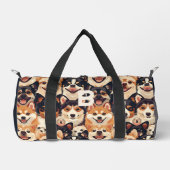 Monogramm, Hundetiermuster Duffle Bag (Vorderseite)