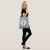 Monogramm I-Brief mit Peony Blume Image Toag Tasche (Am Model)