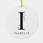 Monogramm I Celestie Name Keramik Ornament (Vorne)
