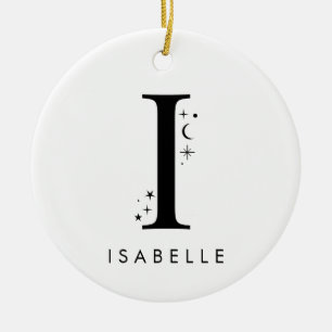 Monogramm I Celestie Name Keramik Ornament