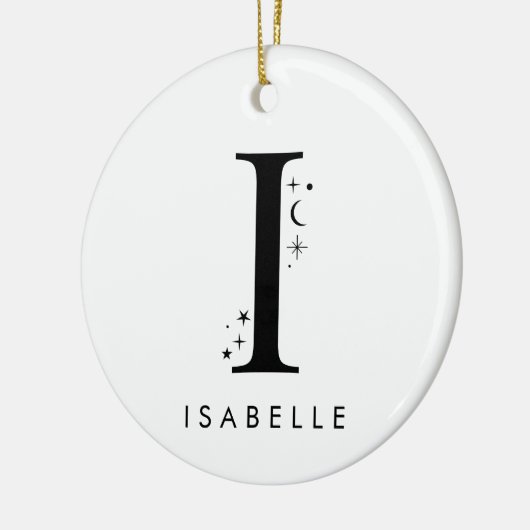 Monogramm I Celestie Name Keramik Ornament (Links)