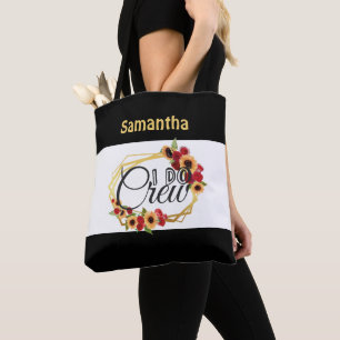 Monogramm I Do Crew Sonnenblumen Rose Brautparty Tasche