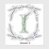 Monogramm I Lavendel Eucalyptus Aufkleber (Blatt)