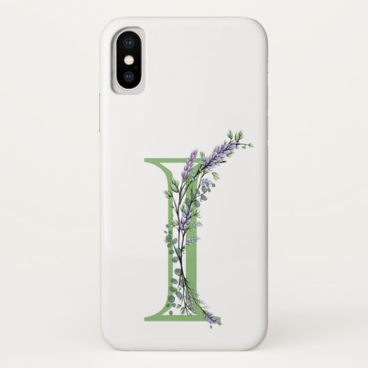 Monogramm I Lavendel Eucalyptus Case-Mate iPhone Hülle (Rückseite)