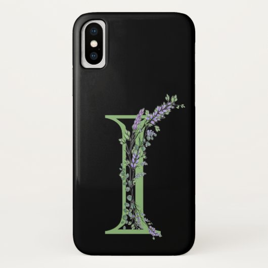 Monogramm I Lavendel Eucalyptus Case-Mate iPhone Hülle (Rückseite)