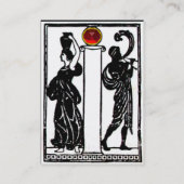 Monogramm i Letter, Antique Figures Red Schwarz-we Visitenkarte (Rückseite)