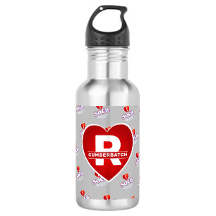 MONOGRAMM I LIEBE SOCA auf GRAU Edelstahlflasche
