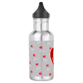 MONOGRAMM I LIEBE SOCA auf GRAU Edelstahlflasche (Links)