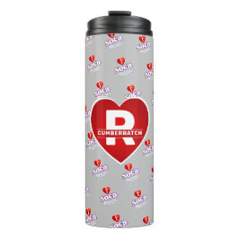 MONOGRAMM I LIEBE SOCA auf GRAU Thermosbecher
