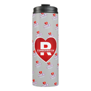 MONOGRAMM I  LIEBE SOCA auf GRAU Thermosbecher