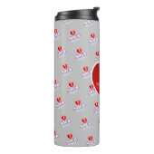 MONOGRAMM I  LIEBE SOCA auf GRAU Thermosbecher (Nach links gedreht)