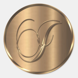 Monogramm I NONMETALLIC Bronze-Umschlag Aufkleber