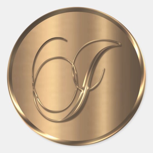 Monogramm I NONMETALLIC Bronze-Umschlag Aufkleber (Vorderseite)