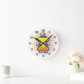 Monogramm I Sock Monkey-Uhr Runde Wanduhr (Zuhause)