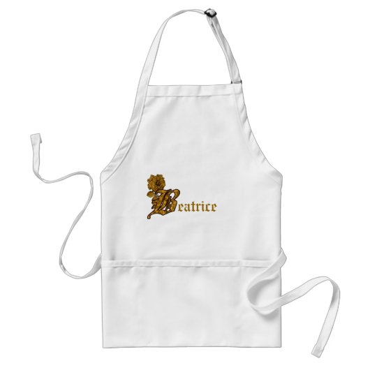 Monogramm Ihr Name B Gold Peony Floral Schürze (Vorne)