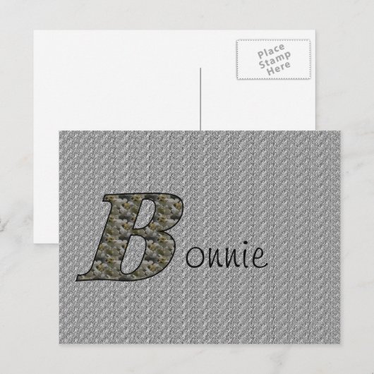 Monogramm - Ihr Name B Hydrangea florale Postkarte (Vorne/Hinten)