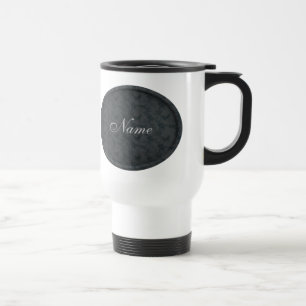 Monogramm Ihr Name Black Floral Travel Mug Reisebecher
