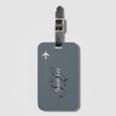 Monogramm ~ Ihr Name Gepäckanhänger (Vorderseite Vertikal)