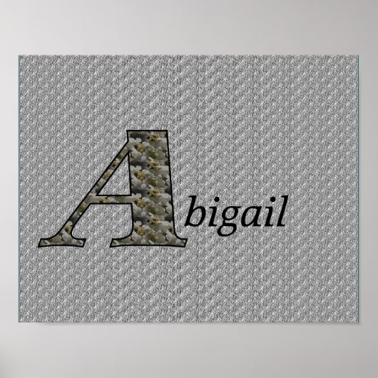 Monogramm Ihr Name Initial A Hydrangea Floral Post Poster (Vorne)