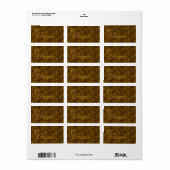 Monogramm Ihr Name Initial B Gold Peony Label Adressaufkleber (Vorne)