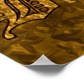 Monogramm Ihr Name Initial B Gold Peony Poster (Ecke)