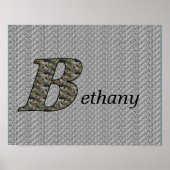 Monogramm Ihr Name Initial B Hydrangea Poster (Vorne)