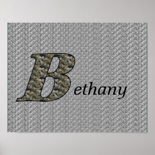 Monogramm Ihr Name Initial B Hydrangea Poster