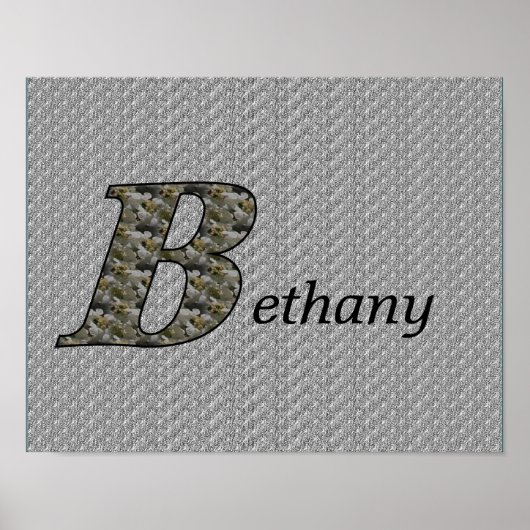 Monogramm Ihr Name Initial B Hydrangea Poster (Vorne)