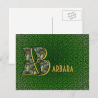 Monogramm Ihr Name Initial B Postkarte