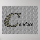 Monogramm Ihr Name Initial C Hydrangea Poster (Vorne)