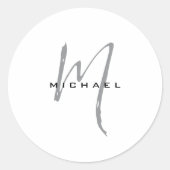 Monogramm Ihr Name Sonderangebot Runder Aufkleber (Vorderseite)