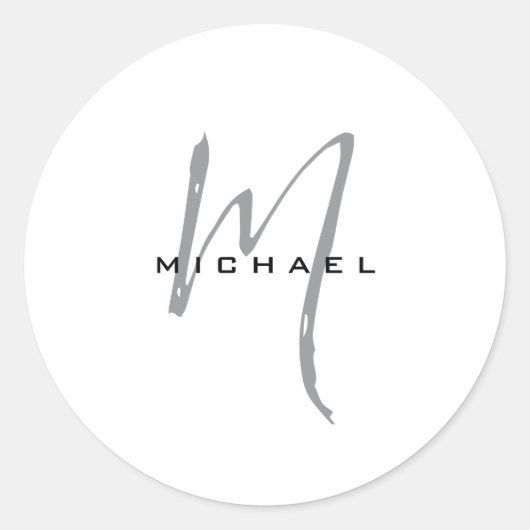 Monogramm Ihr Name Sonderangebot Runder Aufkleber (Vorderseite)