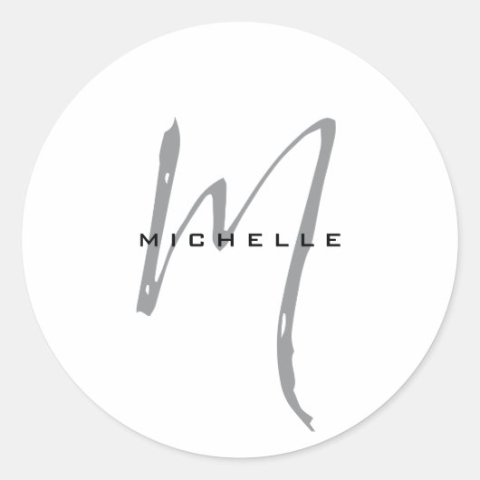 Monogramm Ihr Name Sondergeschenk erhalten eins Runder Aufkleber (Vorderseite)