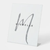 Monogramm Ihr Name Sondergeschenk erhalten eins Sockelschild (Vorderseite)