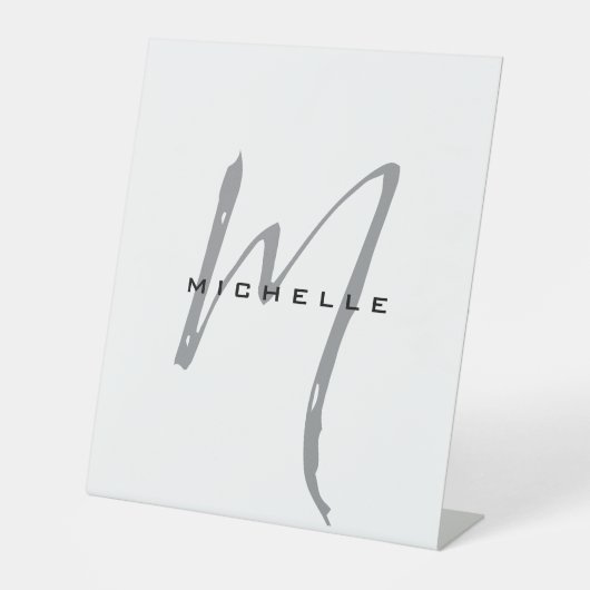 Monogramm Ihr Name Sondergeschenk erhalten eins Sockelschild (Vorderseite)