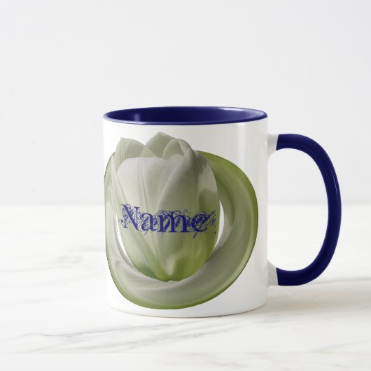 Monogramm Ihr Name Tulip Floral Tasse (Rechts)