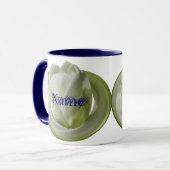 Monogramm Ihr Name Tulip Floral Tasse (Vorderseite Links)