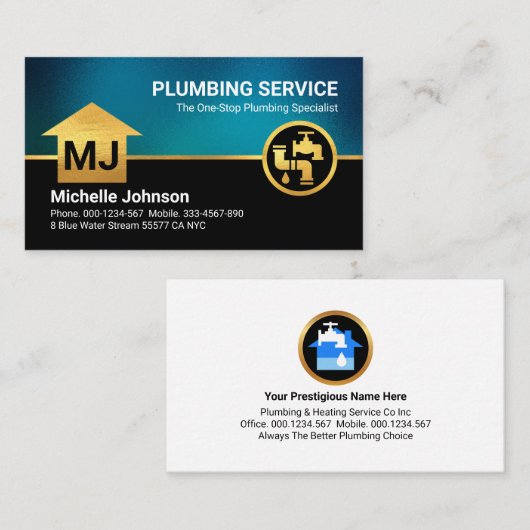 Monogramm - Ihr Name Visitenkarte (Vorne/Hinten)