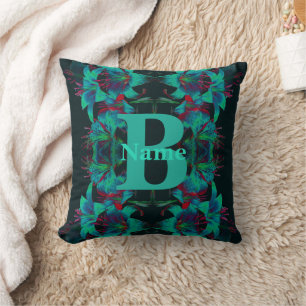 Monogramm Ihre Anfangsbuchstabe Lily Kunst Persona Kissen