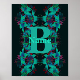 Monogramm Ihre Anfangsbuchstabe Lily Kunst Persona Poster