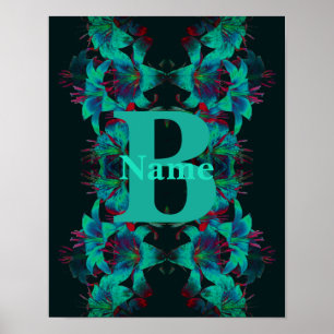 Monogramm Ihre Anfangsbuchstabe Lily Kunst Persona Poster