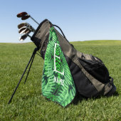 Monogramm Ihre Anfangsbuchstaben Grüne Farne Perso Golfhandtuch (Gras)