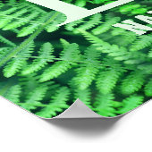 Monogramm Ihre Anfangsbuchstaben Grüne Farne Perso Poster (Ecke)
