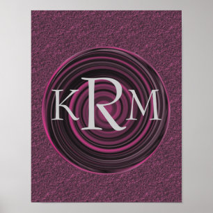 Monogramm Ihre Initialen Pflaumen Wirbel Personali Poster
