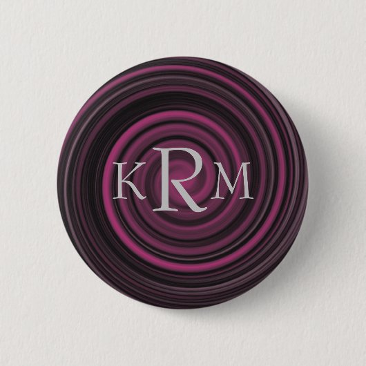 Monogramm Ihre Initialen Pflaumenwirbel Personalis Button (Vorderseite)