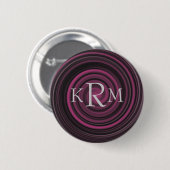 Monogramm Ihre Initialen Pflaumenwirbel Personalis Button (Vorne & Hinten)