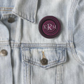 Monogramm Ihre Initialen Pflaumenwirbel Personalis Button (Beispiel)